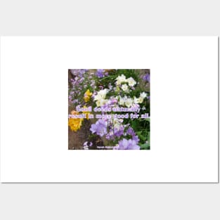 Good deeds Naturally Result In More Good For All - Inspirational Quote purple white freesias flowers floral Posters and Art